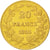 BELGIUM, 20 Francs, 20 Frank, 1865, KM #23, AU(50-53), Gold, 6.45