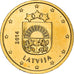 Latvia, 2 Centimes, small coat of arms of the Republic, 2014, golden, MS(63)