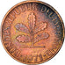 Moneta, Niemcy - RFN, 2 Pfennig, 1971, Karlsruhe, EF(40-45), Miedź platerowana