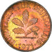 Moneta, Niemcy - RFN, Pfennig, 1971, Karlsruhe, EF(40-45), Miedź platerowana