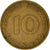 Moneda, ALEMANIA - REPÚBLICA FEDERAL, 10 Pfennig, 1970, Munich, BC+, Latón