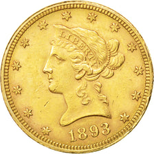 Stati Uniti, Coronet Head, $10, Eagle, 1893, U.S. Mint, Philadelphia, BB, Oro...