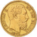 BELGIUM, 20 Francs, 20 Frank, 1871, KM #37, AU(50-53), Gold, 6.44