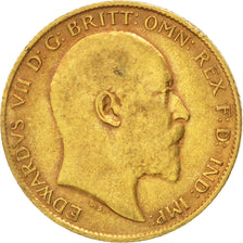 GREAT BRITAIN, 1/2 Sovereign, 1910, KM #804, EF(40-45), Gold, 4.00