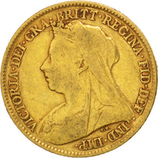 GREAT BRITAIN, 1/2 Sovereign, 1895, KM #784, EF(40-45), Gold, 3.96