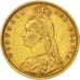 GREAT BRITAIN, 1/2 Sovereign, 1892, KM #766, AU(50-53), Gold, 4.00