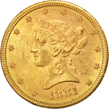 États-Unis, 10 Dollars Coronet Head, 1881 S, San Francisco, KM 102