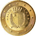 Malta, 50 Euro Cent, 2008, Paris, gold-plated coin, MS(63), Mosiądz, KM:130