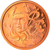 Francja, Euro Cent, 2001, Paris, Proof, MS(65-70), Miedź platerowana stalą