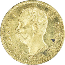 Coin, Italy, Umberto I, 20 Lire, 1882, Rome, AU(55-58), Gold, KM:21