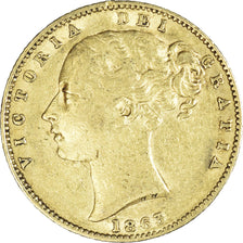 Coin, Great Britain, Victoria, Sovereign, 1863, EF(40-45), Gold, KM:736.2