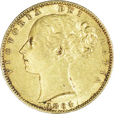 Coin, Great Britain, Victoria, Sovereign, 1864, AU(50-53), Gold, KM:736.2