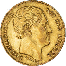 Münze, Belgien, Leopold I, 20 Francs, 1865, VZ, Gold, KM:23