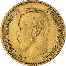 Coin, Russia, Nicholas II, 5 Roubles, 1898, St. Petersburg, EF(40-45), Gold