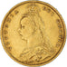 Monnaie, Grande-Bretagne, Victoria, 1/2 Sovereign, 1887, Londres, TTB+, Or