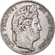 Coin, France, Louis-Philippe, 5 Francs, 1837, Paris, VF(30-35), Silver