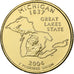 États-Unis, Michigan, Quarter, 2004, U.S. Mint, Philadelphie, golden, FDC