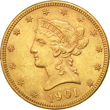 États-Unis, 10 Dollars Coronet Head, 1901, Philadelphie, KM 102