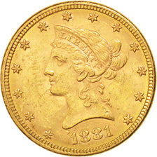 États-Unis, 10 Dollars Coronet Head, 1881, Philadelphie, KM 102