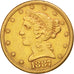 Stati Uniti, Coronet Head, $5, Half Eagle, 1887, U.S. Mint, San Francisco, BB...