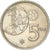 Moneta, Spagna, Juan Carlos I, 5 Pesetas, 1980 (82), BB+, Rame-nichel, KM:817