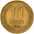Munten, Chili, 10 Pesos, 1992, Santiago, ZF+, Aluminum-Bronze, KM:228.2