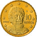 Grecia, 10 Euro Cent, 2008, Athens, SPL+, Ottone, KM:211