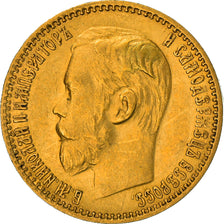 Coin, Russia, Nicholas II, 5 Roubles, 1898, St. Petersburg, EF(40-45), Gold