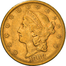 Coin, United States, Liberty Head, $20, Double Eagle, 1868, San Francisco