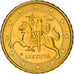 Lituania, 10 Euro Cent, 2015, SPL, Ottone, KM:208