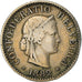 Münze, Schweiz, 5 Rappen, 1882, Bern, SGE+, Nickel, KM:26b