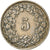 Münze, Schweiz, 5 Rappen, 1949, Bern, S+, Copper-nickel, KM:26