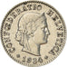 Moneda, Suiza, 5 Rappen, 1934, Bern, BC+, Níquel, KM:26b