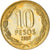 Moneta, Cile, 10 Pesos, 2000, Santiago, MB+, Alluminio-bronzo, KM:228.2