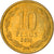 Moneta, Chile, 10 Pesos, 2010, Santiago, EF(40-45), Aluminium-Brąz, KM:228.2