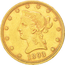 Stati Uniti, Coronet Head, $10, Eagle, 1893, U.S. Mint, Philadelphia, BB, Oro...