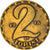 Moneda, Hungría, 2 Forint, 1974, BC+, Latón, KM:591