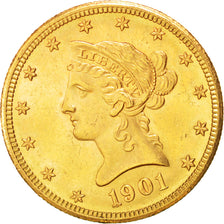 États-Unis, 10 Dollars Coronet Head, 1901, Philadelphie, KM 102