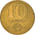 Moneta, Węgry, 10 Forint, 1989, AU(50-53), Aluminium-Brąz, KM:636