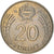 Moneta, Węgry, 20 Forint, 1986, Budapest, AU(50-53), Miedź-Nikiel, KM:630