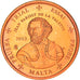 Malta, Euro Cent, 2003, unofficial private coin, FDC, Cobre