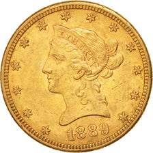 États-Unis, 10 Dollars Coronet Head, 1889 S, San Francisco, KM 102