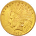 Stati Uniti, Indian Head, $10, Eagle, 1915, U.S. Mint, Philadelphia, BB+, Oro...