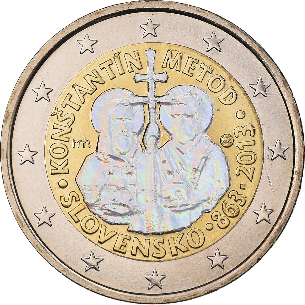 Slovakia 2 Euro Cyrille Methode 2013 Kremnica Iridescent MS(63 ...