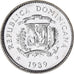 Moeda, República Dominicana, 10 Centavos, 1989, AU(55-58), Aço Revestido a