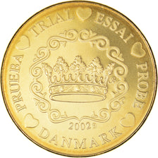 Dinamarca, 20 Euro Cent, 2002, unofficial private coin, FDC, Latón