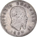 Moneda, Italia, Vittorio Emanuele II, Lira, 1867, Milan, BC+, Plata, KM:5a.1