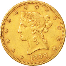 United States, Coronet Head, $10, Eagle, 1899, Philadelphia, AU(50-53), Gold