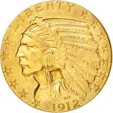 United States, Indian Head, $5, Half Eagle, 1912, Philadelphia, AU(50-53)