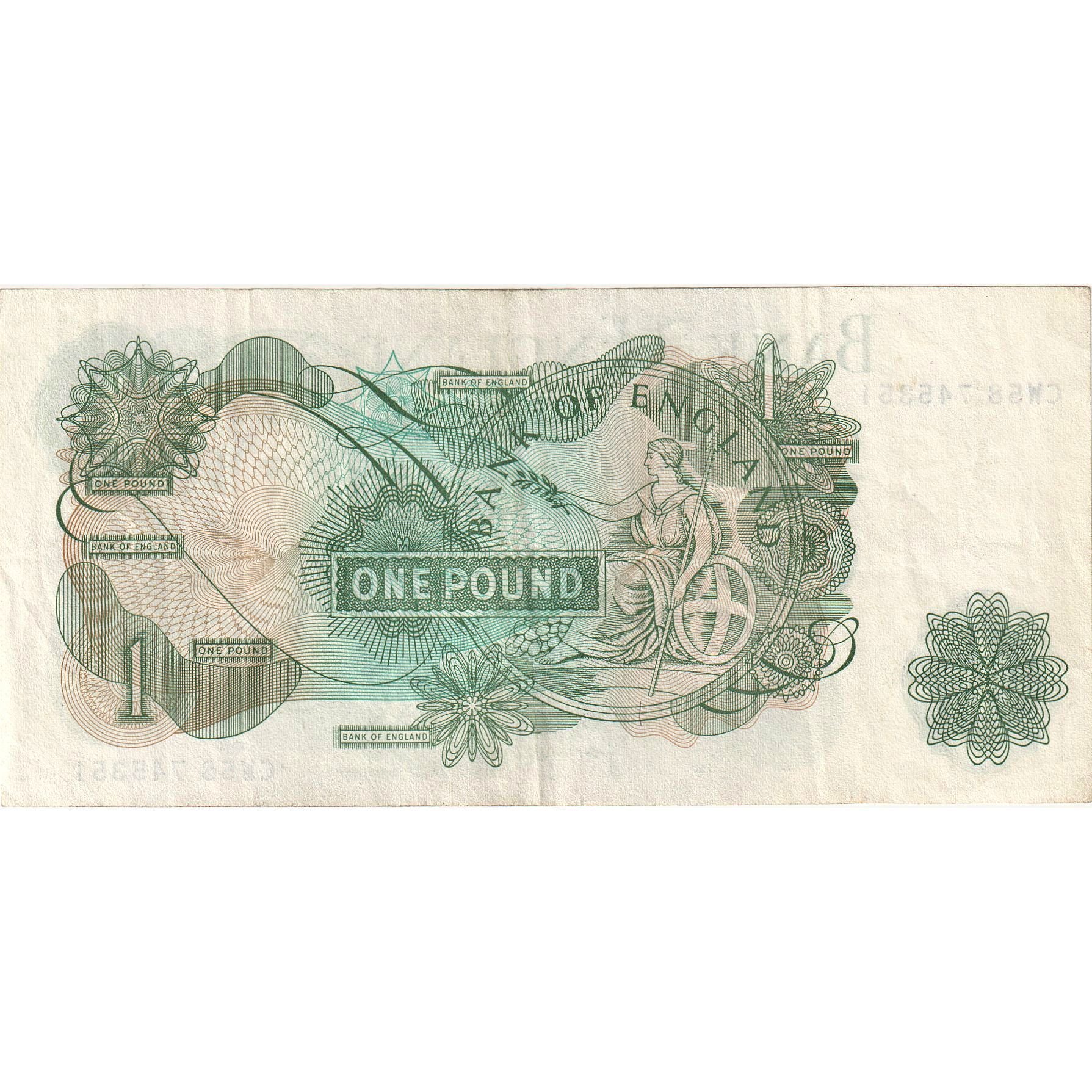 Banknote Great Britain 1 Pound Undated (1960-78) KM:374g EF(40-45 ...